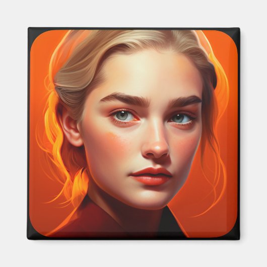 Aimant Fille aux yeux bleus (Devant)