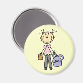 Aimant Fille avec cartable (Recto/Verso)