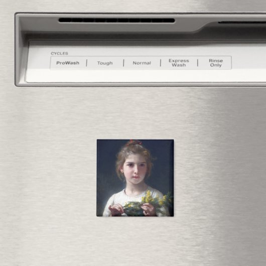 Aimant Fille avec Mimosa, Bouguereau (In Situ (Lave-vaisselle))