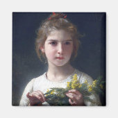 Aimant Fille avec Mimosa, Bouguereau (Devant)