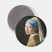 Aimant Fille avec une perle à oreille par Johannes Vermee (Recto/Verso)