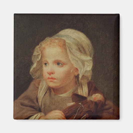 Aimant Fille avec une poupée (Devant)
