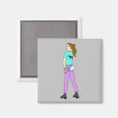 Aimant fille avec une queue de lapin (Recto/Verso)