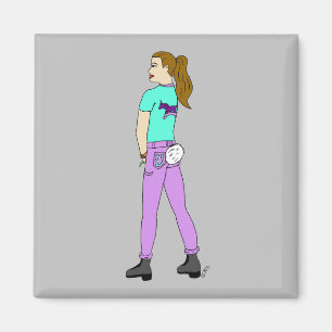 Aimant fille avec une queue de lapin