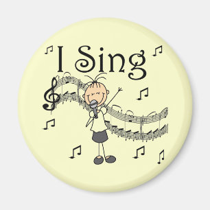 Aimant Fille Bonhomme Allumette Je Chante T-shirts et Cad