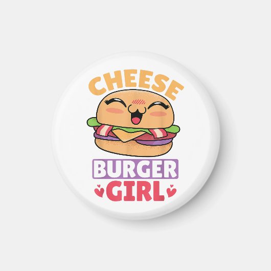 Aimant Fille Cheeseburger, Femmes Hamburger et Cheeseburg (Devant)