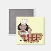 Aimant Fille chef Chemises et cadeaux afro-américains (Recto/Verso)