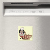 Aimant Fille chef Chemises et cadeaux afro-américains (In Situ (Lave-vaisselle))