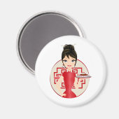 Aimant fille chinoise (Recto/Verso)