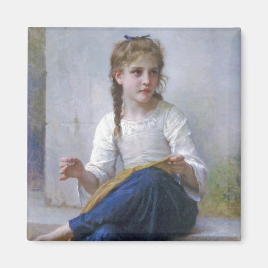 Aimant Fille coudre, Bouguereau (Devant)