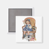 Aimant Fille coudre des Dollies (Recto/Verso)