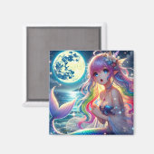 Aimant Fille d'anime chantant clair de lune pixie mermaid (Recto/Verso)
