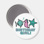 Aimant Fille d'anniversaire ! (Recto/Verso)