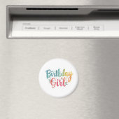 Aimant Fille d'anniversaire Texte Arc-en-ciel (In Situ (Lave-vaisselle))