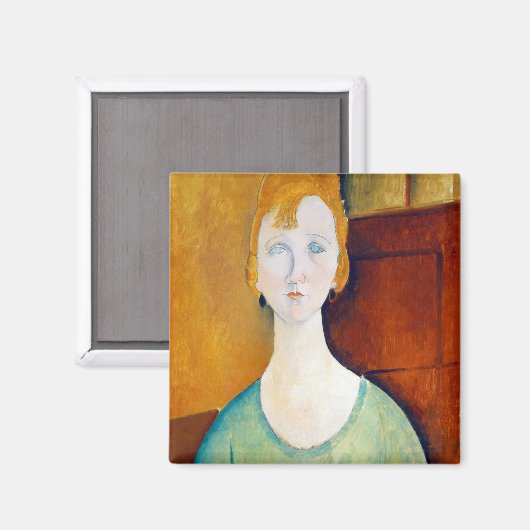 Aimant Fille dans une blouse verte, Modigliani (Recto/Verso)