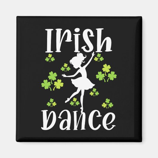 Aimant Fille Danseuse Danse irlandaise Dance St Patrick's (Devant)