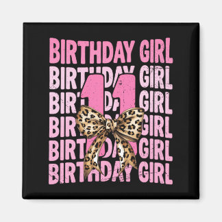 Aimant Fille de 11 ans anniversaire rose coquette léopard