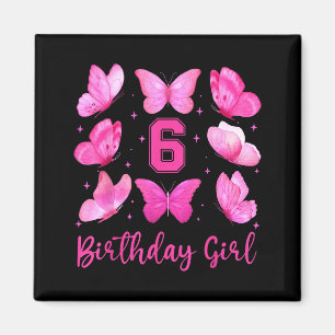 Aimant Fille de 6 ans Papillon Rose Coquette 6 Ans