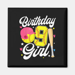 Aimant Fille de 9 ans d'anniversaire Douce Neuvième Bday