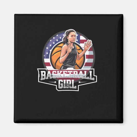 Aimant Fille de basket-ball Usa (Devant)