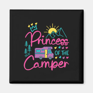 Aimant Fille de famille camping Caravane Princesse Campin