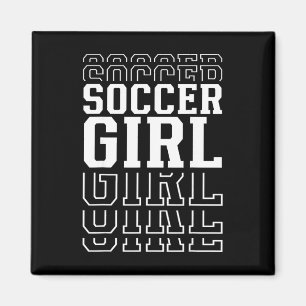 Aimant Fille de football Texte superposé drôle Fille jeun