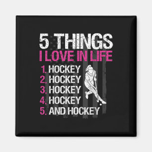 Aimant Fille de hockey sur gazon 5 choses que j'aime dans