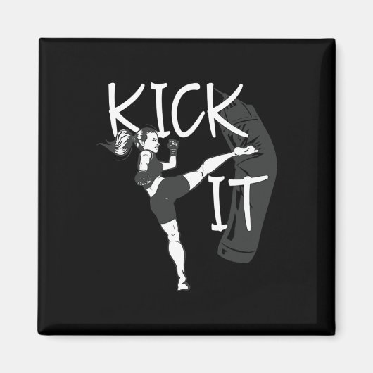Aimant Fille de kickboxing Kick It  (Devant)