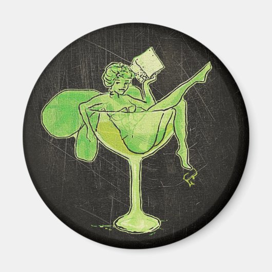 Aimant Fille de l'absinthe dans un verre (sans texte) (Devant)