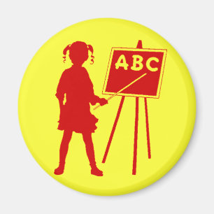 Aimant Fille de l'école vintage