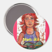 Aimant Fille de musique (Recto/Verso)