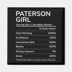 Aimant Fille de Paterson Drôle Nouvelle-Jersey Ville nata