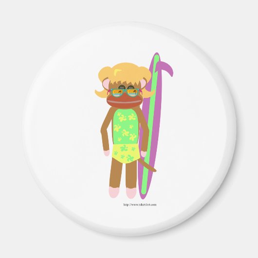 Aimant Fille de singe Sock Surfer (Devant)