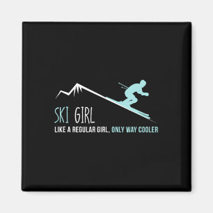 Aimant Fille de ski comme une fille normale Drôle Mignonn