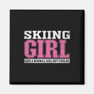 Aimant Fille de ski féminine comme une fille normale mais