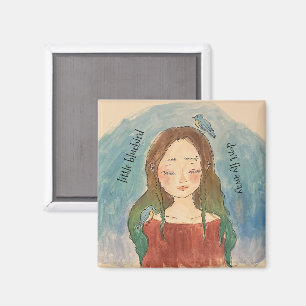 Aimant Fille des Merles Bleus N'envole Pas