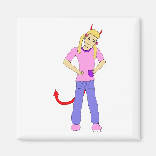Aimant fille diable (Devant)