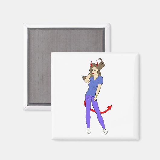 Aimant fille diable (Recto/Verso)