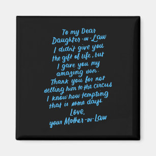 Aimant Fille drôle en droit à ma chère fille en droit