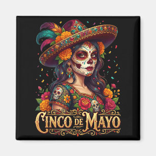 Aimant Fille du cinq mai fiesta mexicaine 5 mai Cinco