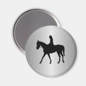 Aimant Fille en argent du cheval (Recto/Verso)