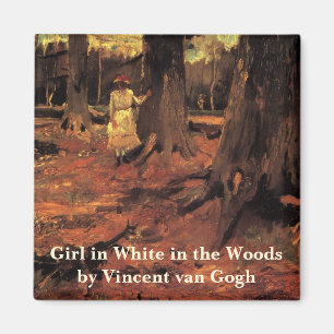 Aimant Fille en blanc dans les bois par Vincent van Gogh