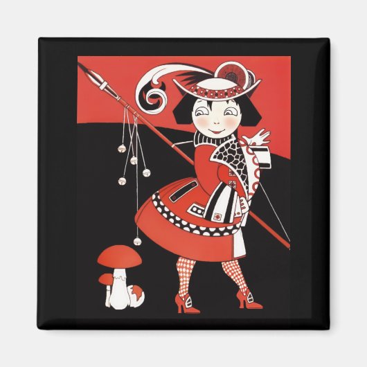 Aimant Fille en rouge (Devant)