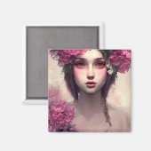 Aimant Fille éthérée avec des taches roses (Recto/Verso)