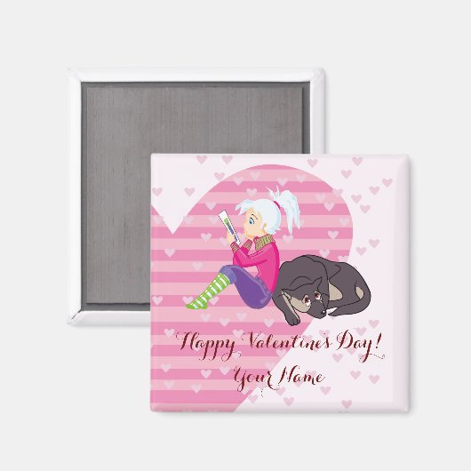 Aimant Fille Être amoureuse (Recto/Verso)