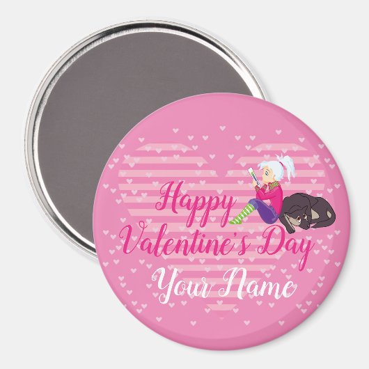 Aimant Fille Être amoureuse (Recto/Verso)