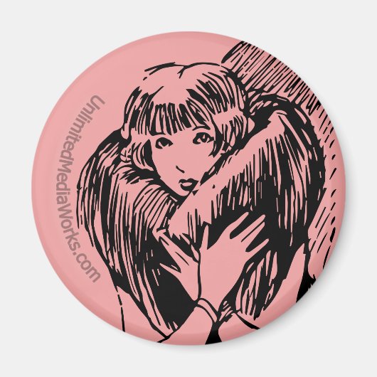 Aimant Fille Fuzzy Chaude (Devant)