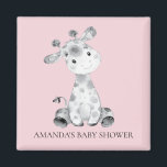 Aimant Fille Giraffe Baby shower Favoriser l'aimant<br><div class="desc">Aimant de girafe mignon pour un baby shower de filles. Changez l'arrière - plan en cliquant sur customiser et utilisez notre sélecteur de couleurs!. Objets correspondants disponibles dans notre boutique.</div>