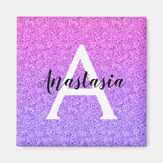 Aimant Fille Glam Ombre Parties scintillant violette étin (Devant)