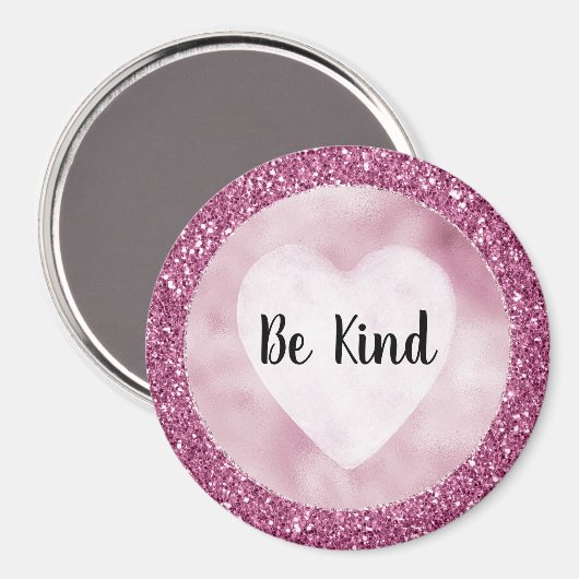 Aimant Fille Glitzy Parties scintillant Rose Soit Genre (Recto/Verso)